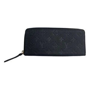 Authentic NEW Louis Vuitton Clemence Zip Around Blue Empreinte Leather Wallet